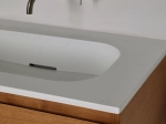 Plan vasque système d’évacuation discret L 50 à 201 x P 40 à 51 cm, finition lisse mate, 10 couleurs, Anti bactérien, résine Akrytan® teinté dans la masse, Livraison Offerte.